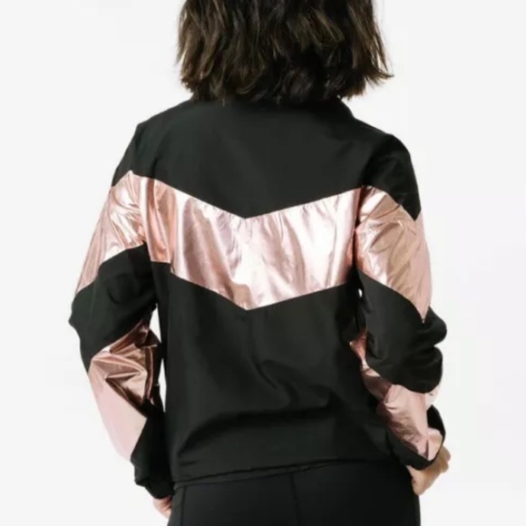 ZYIA ACTIVE NWT PINK SHINE BLOCK ZIP DOWN JACKET EXTRA SMALL BLACK - Picture 3 of 13